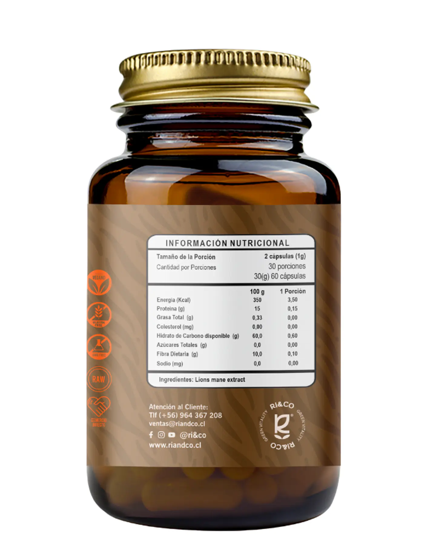 Melena de Leon (60 cap x 500mg) Ri&Co 2