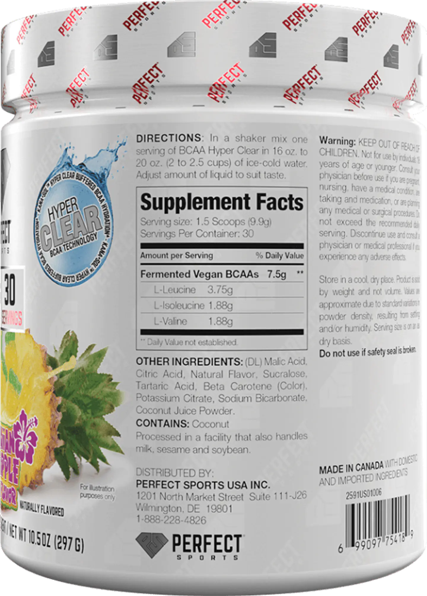 BCAA Hyper Clear - 7.5G Vegan BCAAs - 45 servicios  5