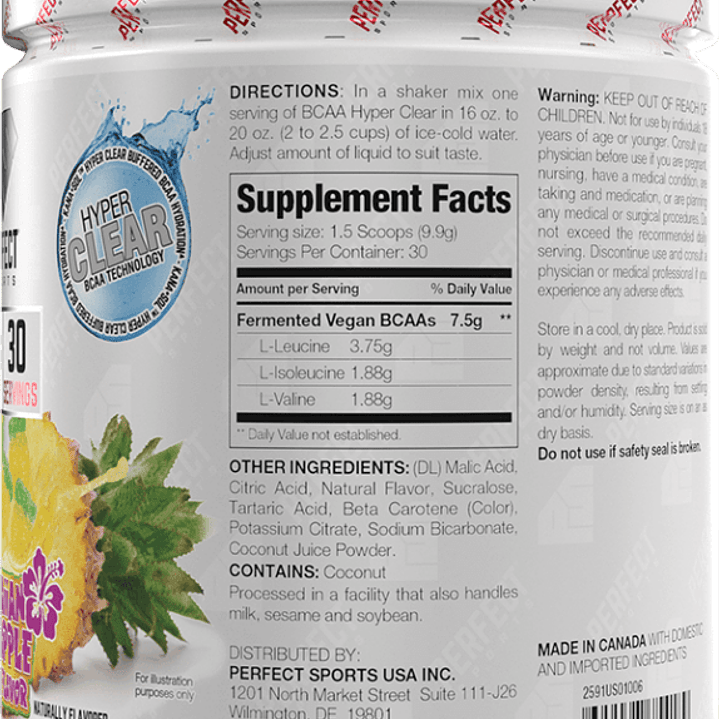 BCAA Hyper Clear - 7.5G Vegan BCAAs - 45 servicios  5