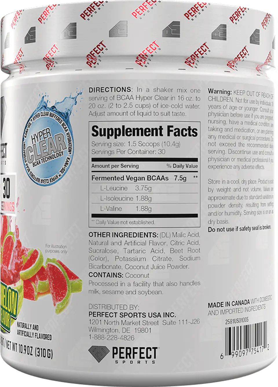 BCAA Hyper Clear - 7.5G Vegan BCAAs - 45 servicios  3