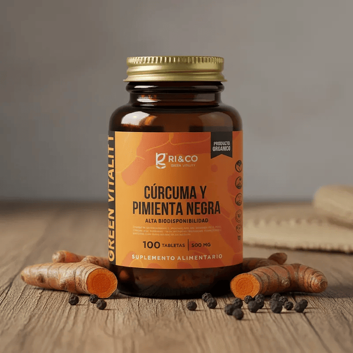Cúrcuma y Pimienta Negra 500mg 100 Tabletas - RI&CO 4