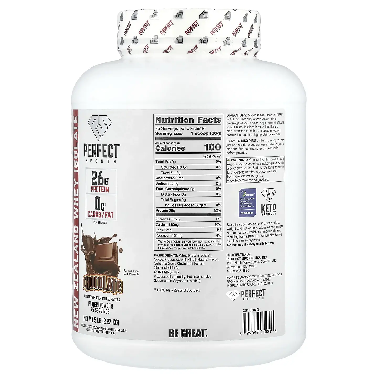 Perfect Sports Diesel New Zealand Whey Isolate 5LB 4