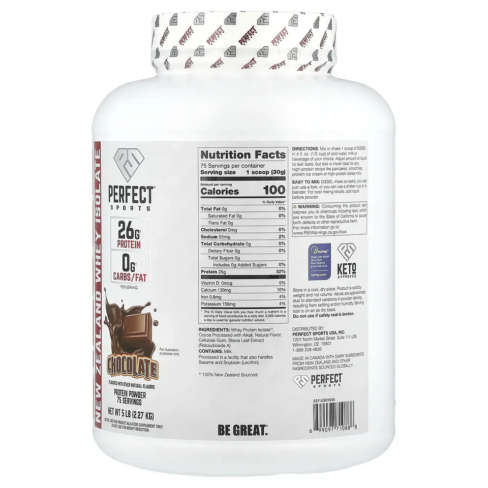 Perfect Sports Diesel New Zealand Whey Isolate 5LB 4