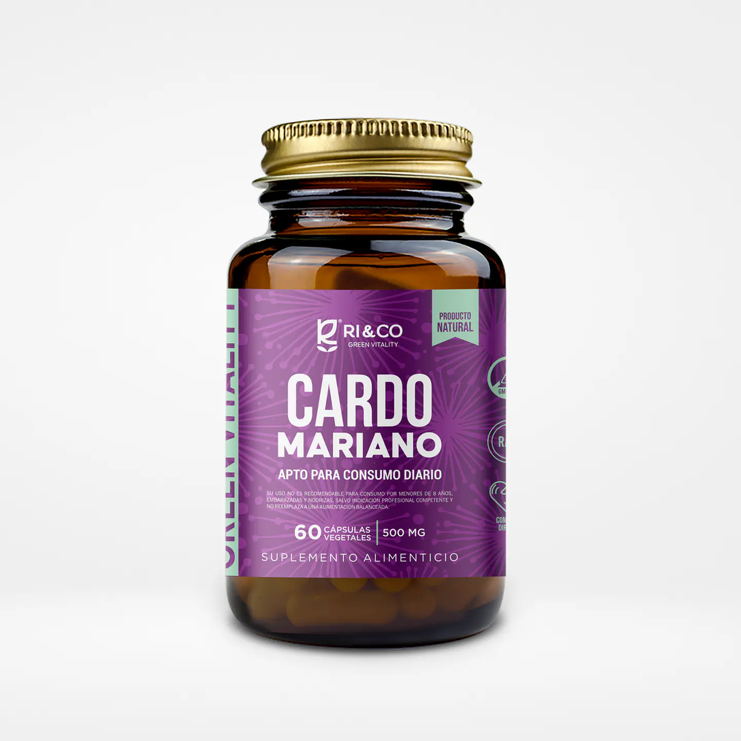 Cardo Mariano Extracto 500mg 60 Cápsulas Vegetales  Ri&Co 1
