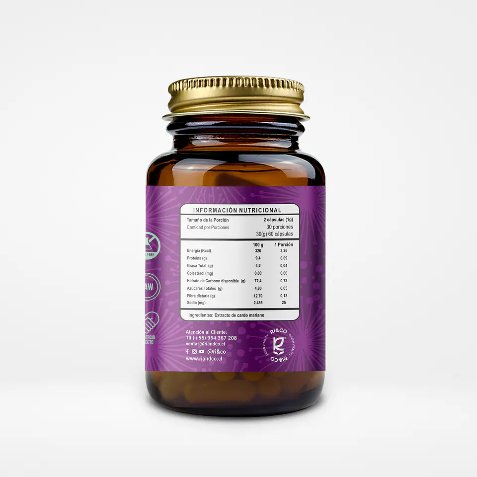Cardo Mariano Extracto 500mg 60 Cápsulas Vegetales  Ri&Co 2