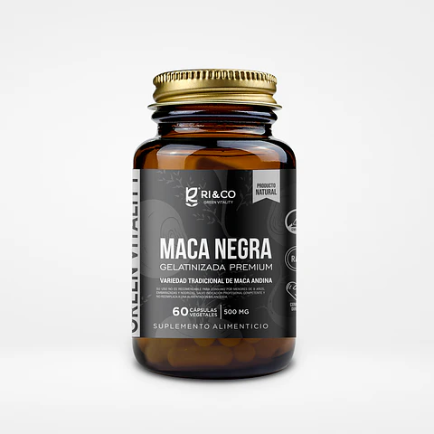 Maca Negra Gelatinizada Premium 500mg 60 Cápsulas Vegetales Ri&Co