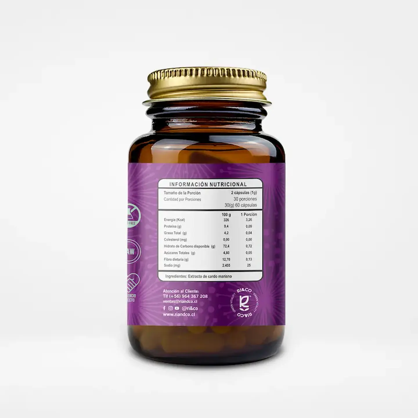 Cardo Mariano Extracto 500mg 60 Cápsulas Vegetales  Ri&Co 2