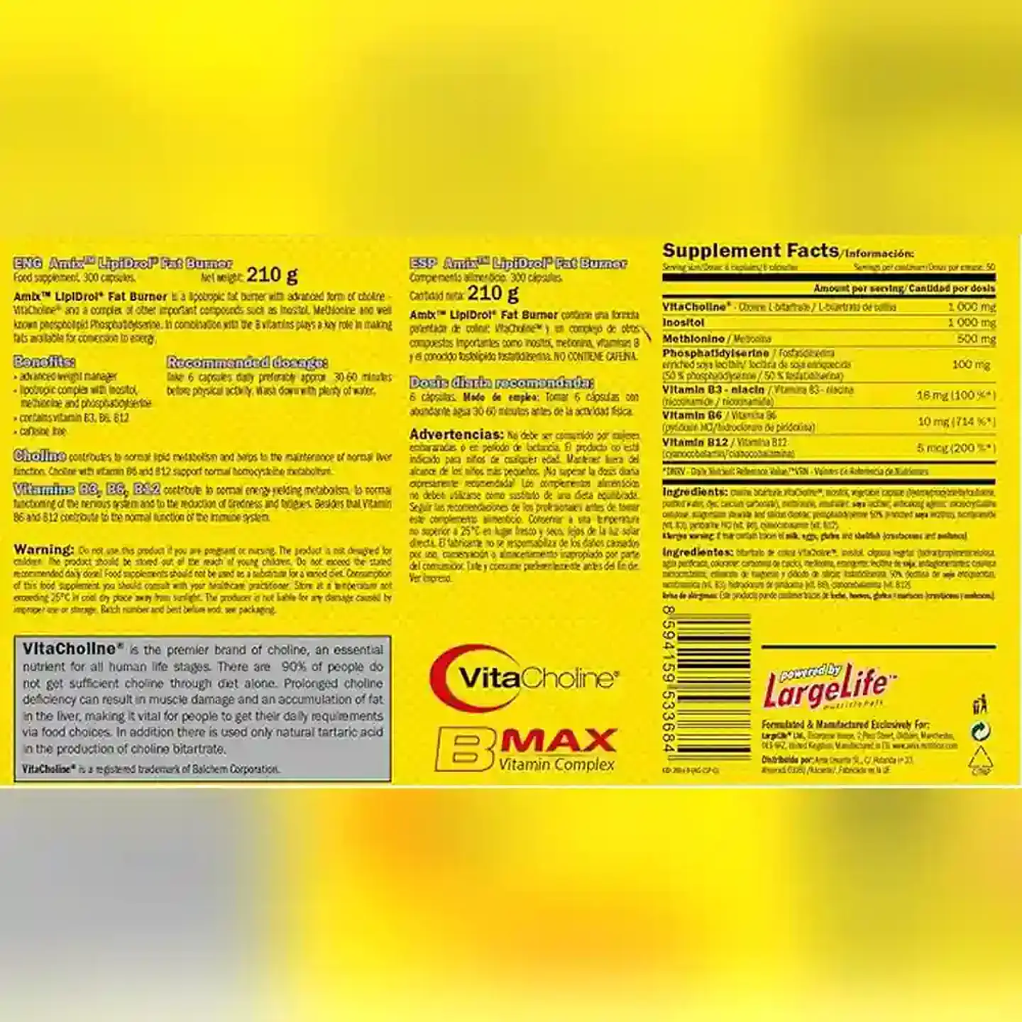 AmixPro® LipiDrol Fat Burner 300 Cápsulas 3