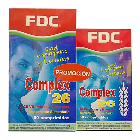 Multivitamínico Complex 26 Pack 60 + 30 Comprimidos