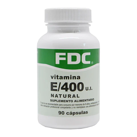 Vitamina E natural 400 mg x 90 cápsulas – FDC