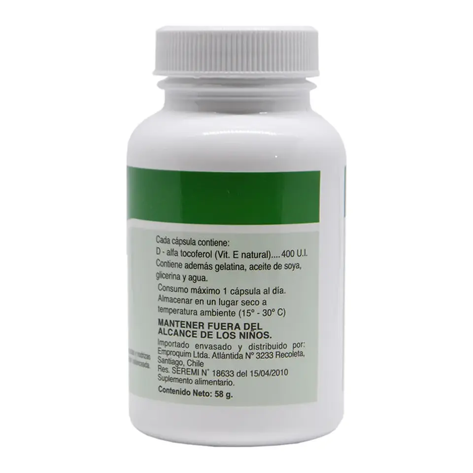 Vitamina E natural 400 mg x 90 cápsulas – FDC 3