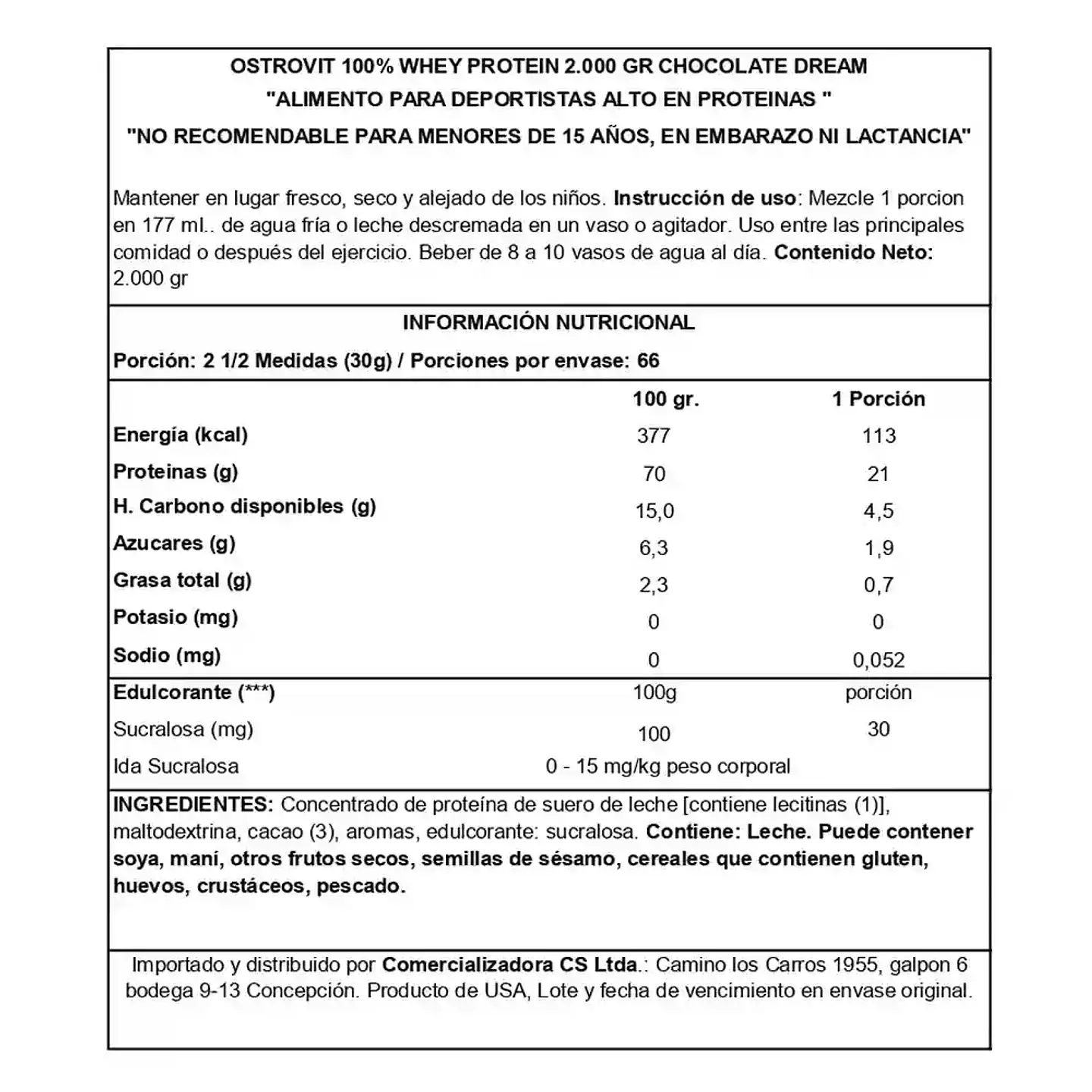 100% WHEY PROTEIN OSTROVIT 2000gr 3