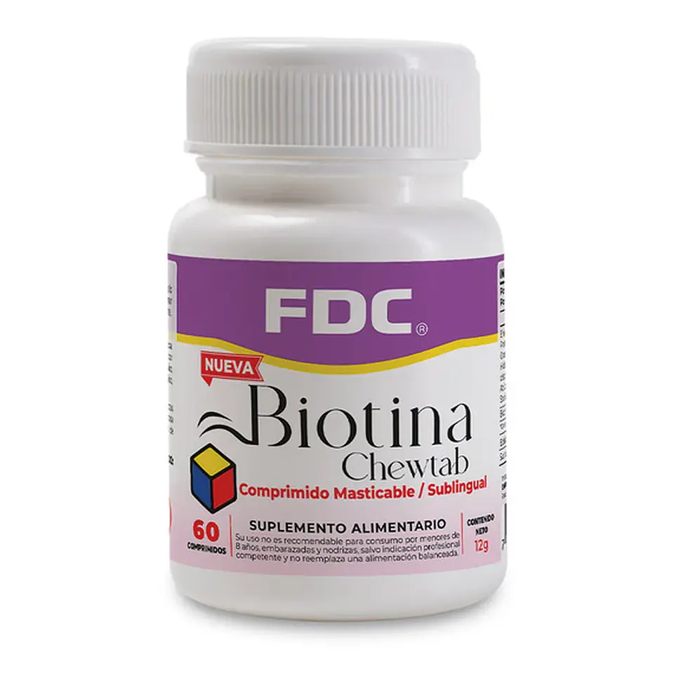 Biotina Sublingual x60 comprimidos masticables. FDC 1