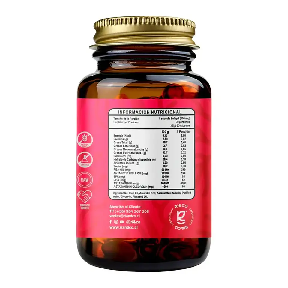 Astaxanthin, 600mg, 60 softgel Ri&Co 2