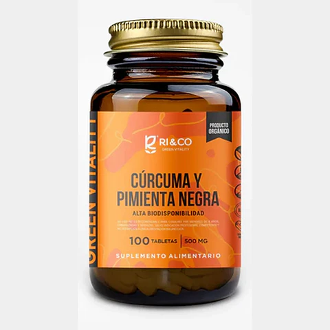 Cúrcuma y Pimienta Negra 500mg 100 Tabletas - RI&CO