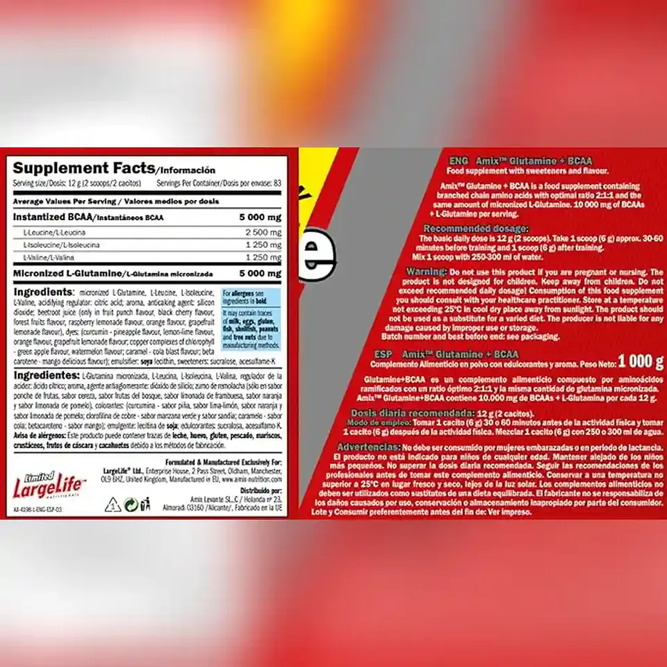 Aminoácidos Glutamina + BCAA Drink 1 Kg. – Amix™ 2