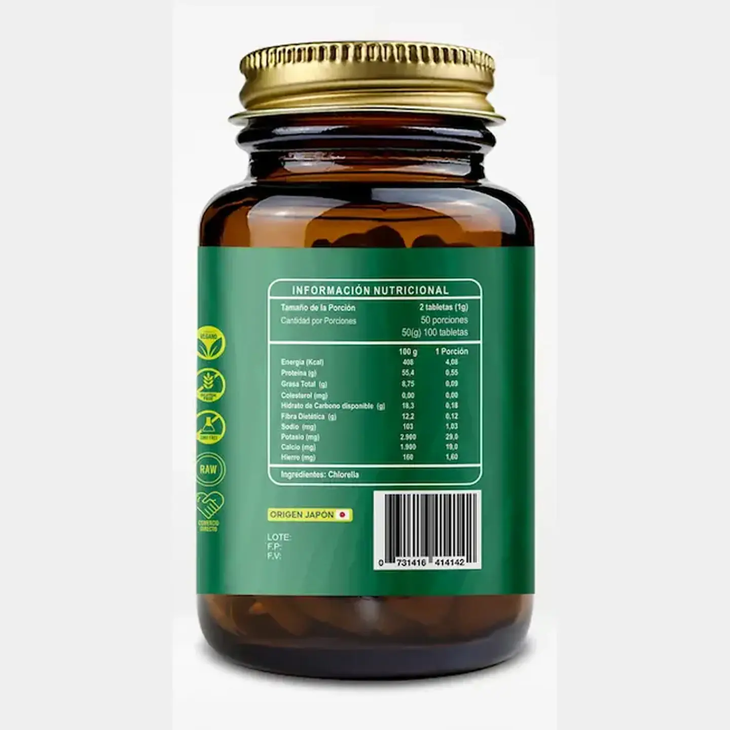 Chlorella 500mg 100 Tabletas - RI&CO 2