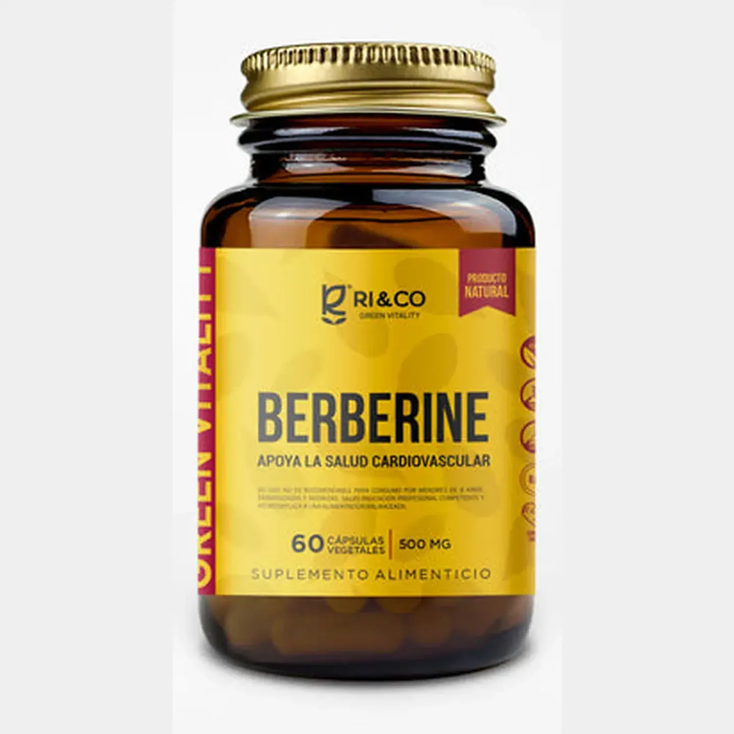 Berberina 500mg 60 Cápsulas Vegetales - RI&CO 1