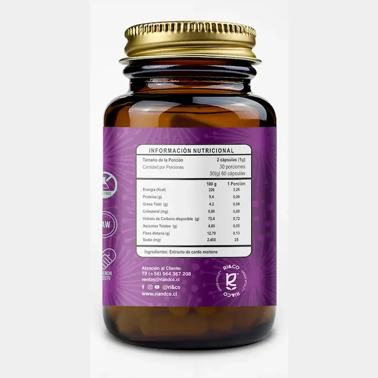 Cardo Mariano Extracto 500mg 60 Cápsulas Vegetales  Ri&Co 2