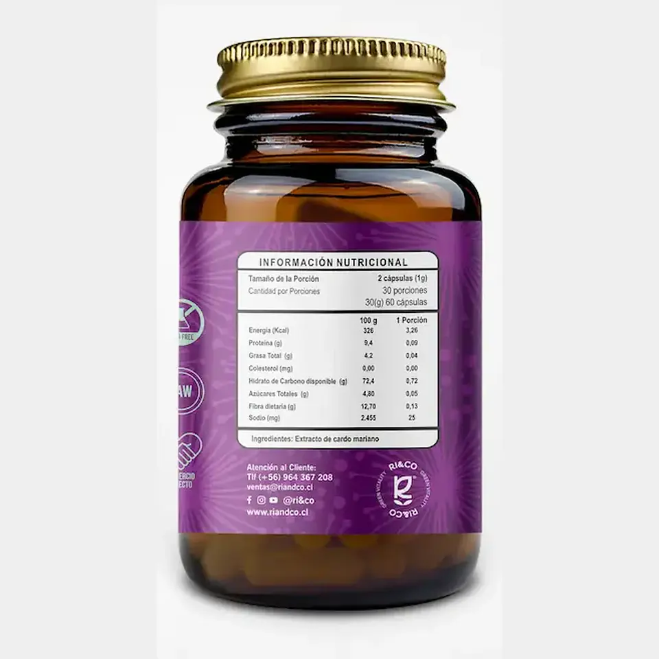 Cardo Mariano Extracto 500mg 60 Cápsulas Vegetales  Ri&Co 2
