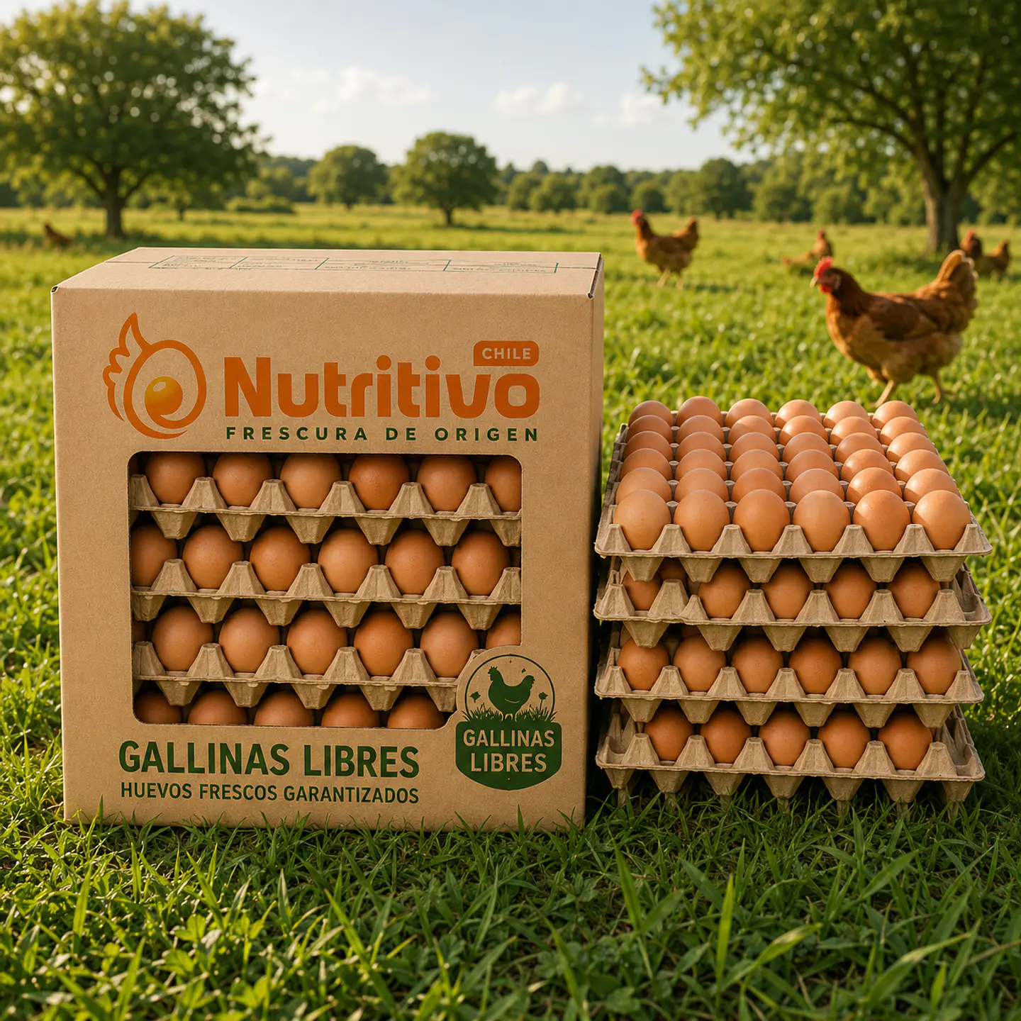 Huevos de Gallina Libre Grandes Caja de 100 Unidades 1