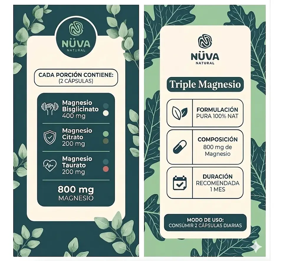 Triple Magnesio 800mg 60 Capsulas 3