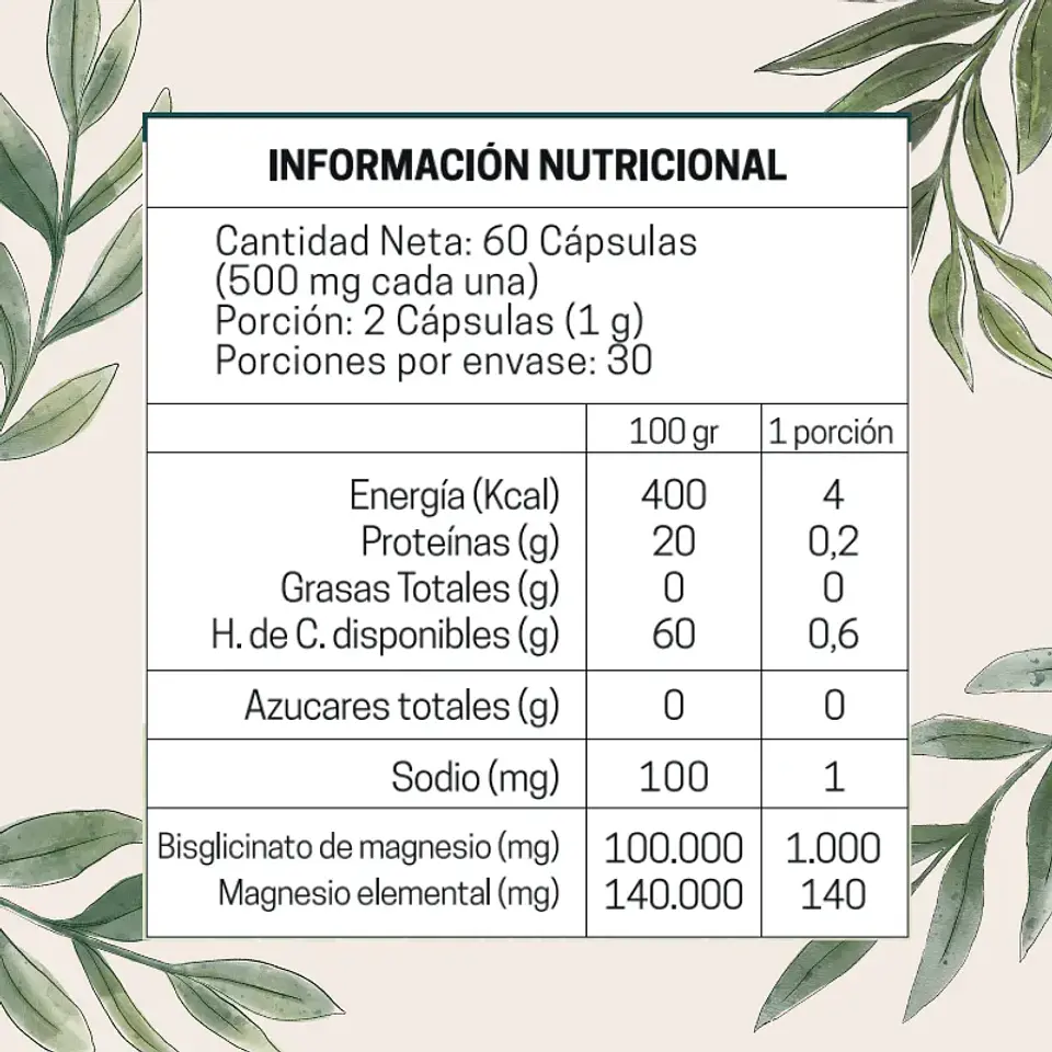 Magnesio Bisglicinato 1000mg 60Cap 3