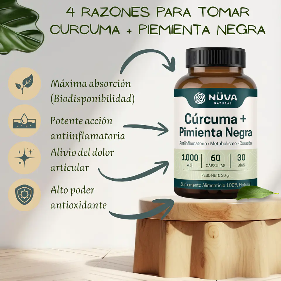 Cúrcuma + Pimienta negra 1000mg 60 Cap 2