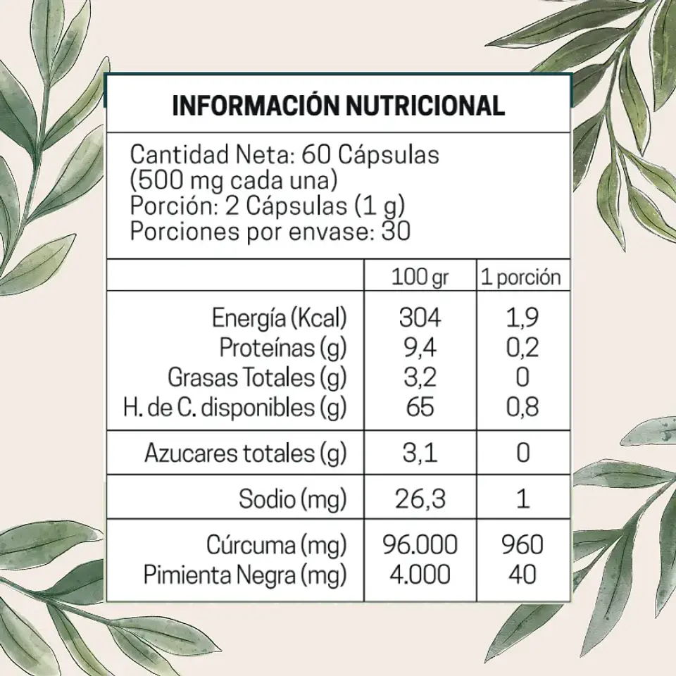 Cúrcuma + Pimienta negra 1000mg 60 Cap 3