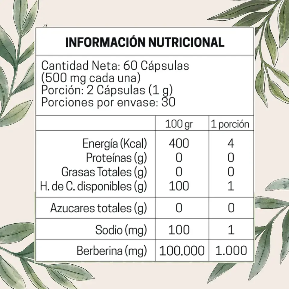 Berberina 1000mg 60 Cap 3