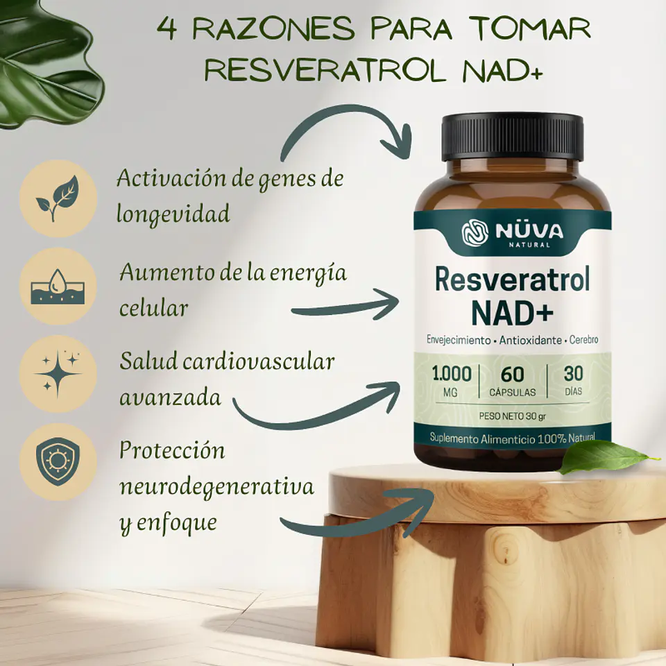 Resveratrol NAD + 1000mg 60 Cap 2