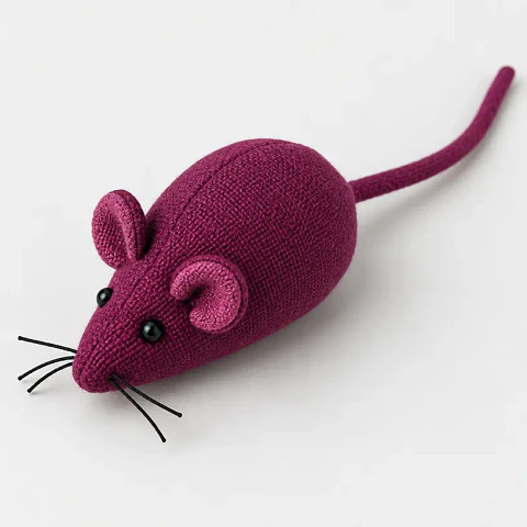 Ratón de tela con catnip — ciruela
