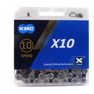 Cadena Kmc X10 10v Plata/negro 116 Link