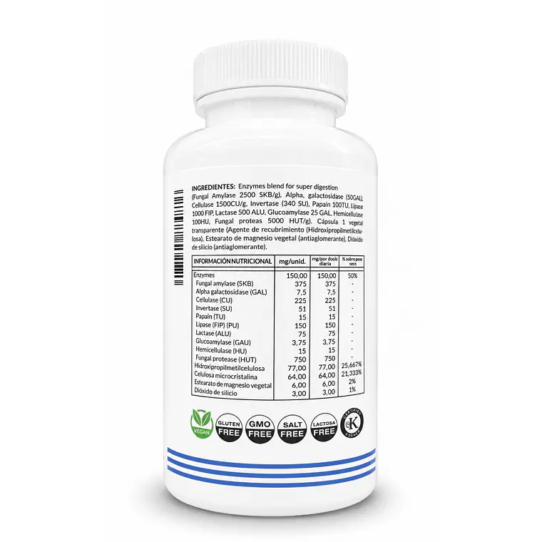 Enzimas Digestivas - 120 Capsulas 2