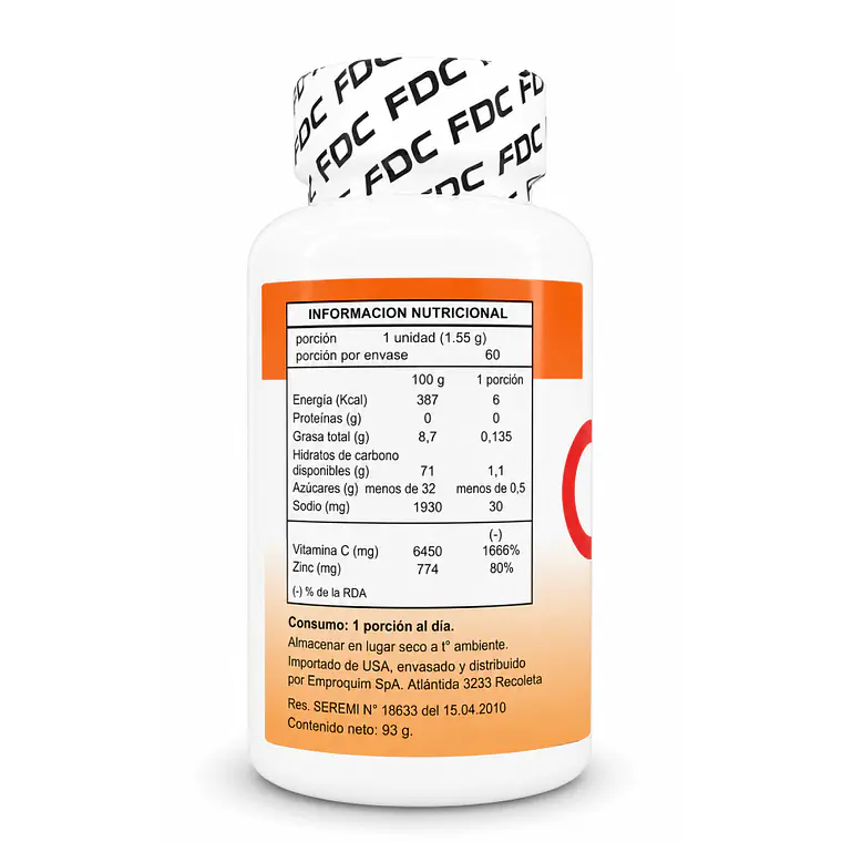 Vitamina C 1000 + Zinc - 60 Comprimidos 2