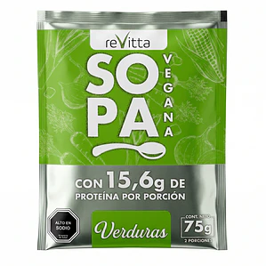 Sopa Proteica Verduras Vegana Revitta Wellness con Proteína 75 grs