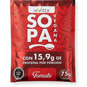 Sopa Proteica Tomate Vegana Revitta Wellness con Proteína 75 grs