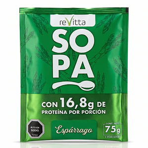 Sopa Proteica Espárragos Vegana Revitta Wellness con Proteína 75 grs