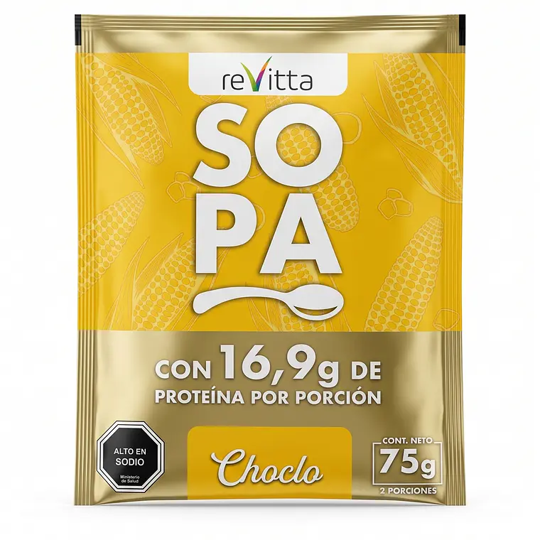 Sopa Proteica Choclo Vegana Revitta Wellness con Proteína 75 grs 1
