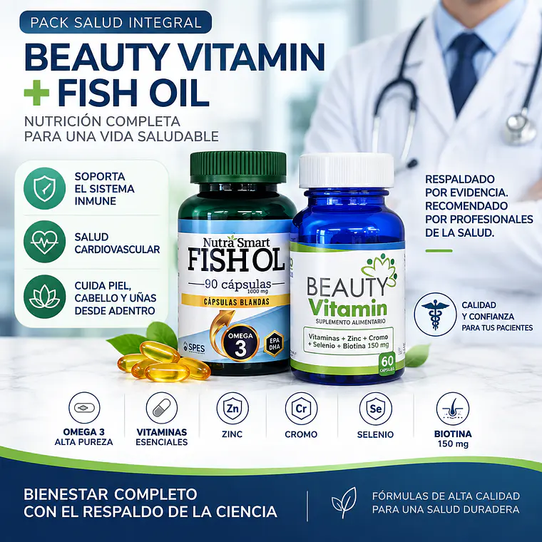 Pack Beauty Vitamin + Fish Oil Capsulas 1