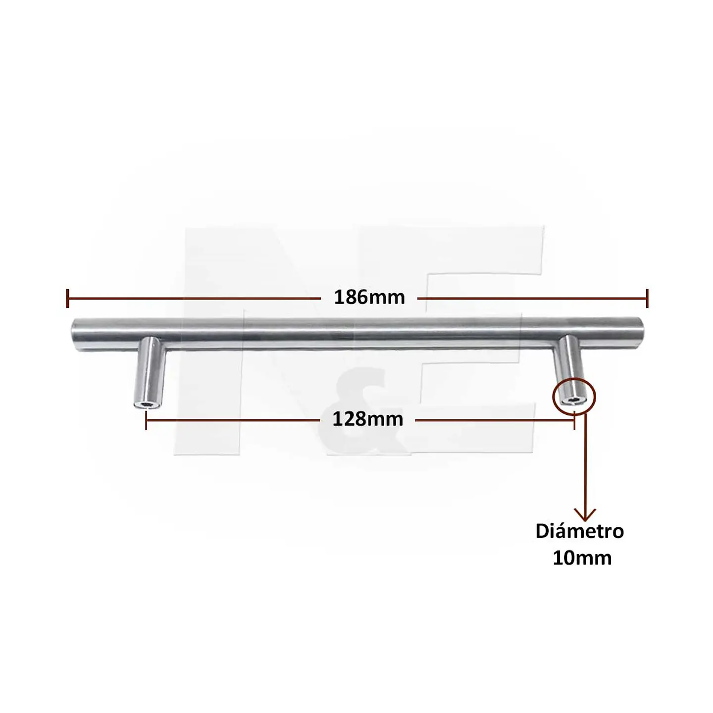 TIRADOR CANELO 128MM ACERO INOX. 3