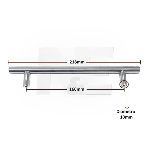 TIRADOR CANELO 160MM ACERO INOX