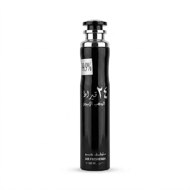 24 Carat White Gold Air Freshner Lattafa 300Ml Mujer Desodorante Ambiental