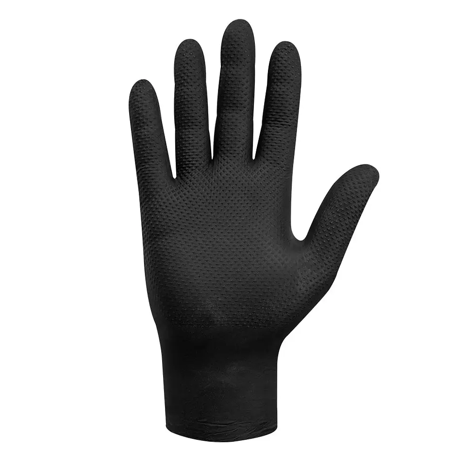 Guantes Raven Nitrilo Texturizado Negro 8 g - Caja 100 2