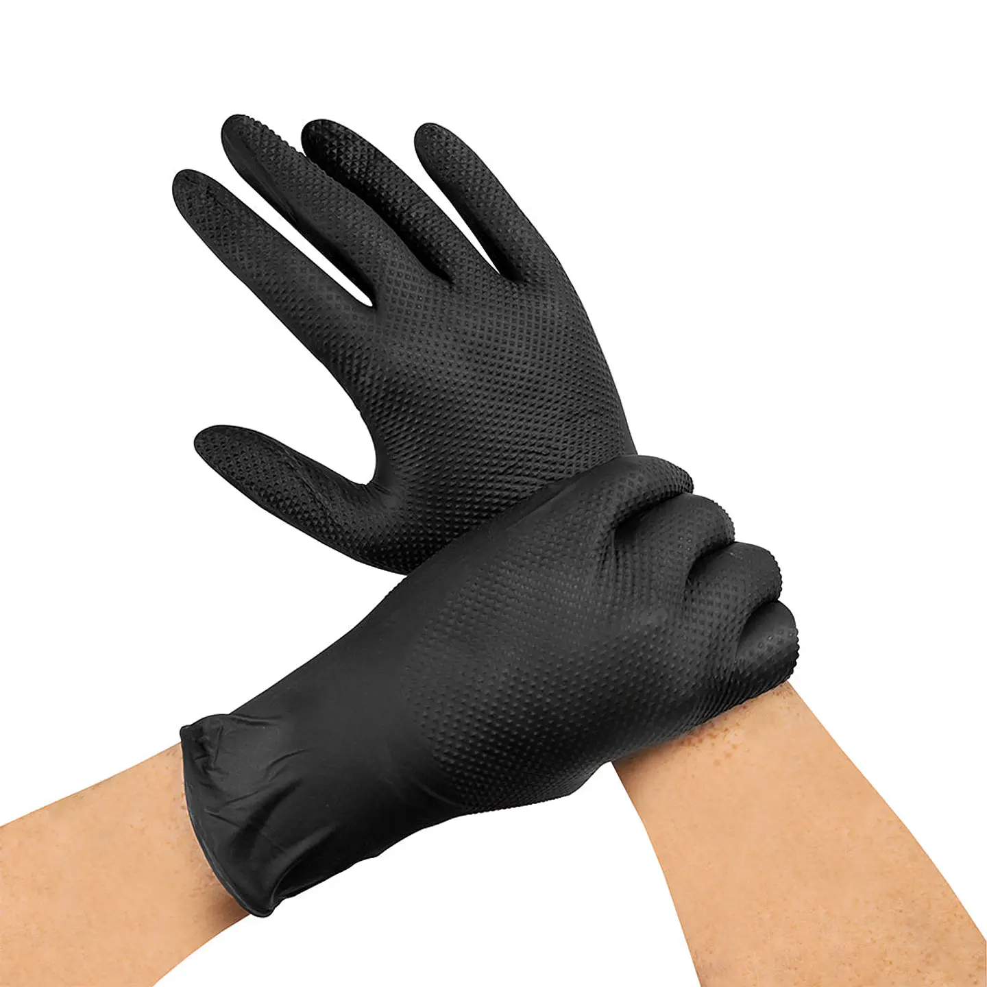 Guantes Raven Nitrilo Texturizado Negro 8 g - Caja 100 3