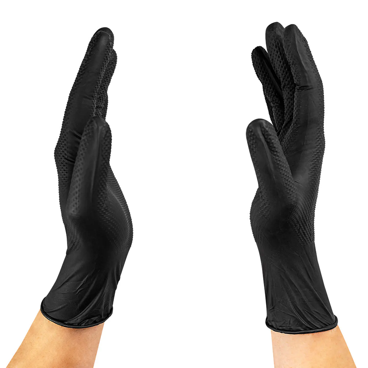 Guantes Raven Nitrilo Texturizado Negro 8 g - Caja 100 4