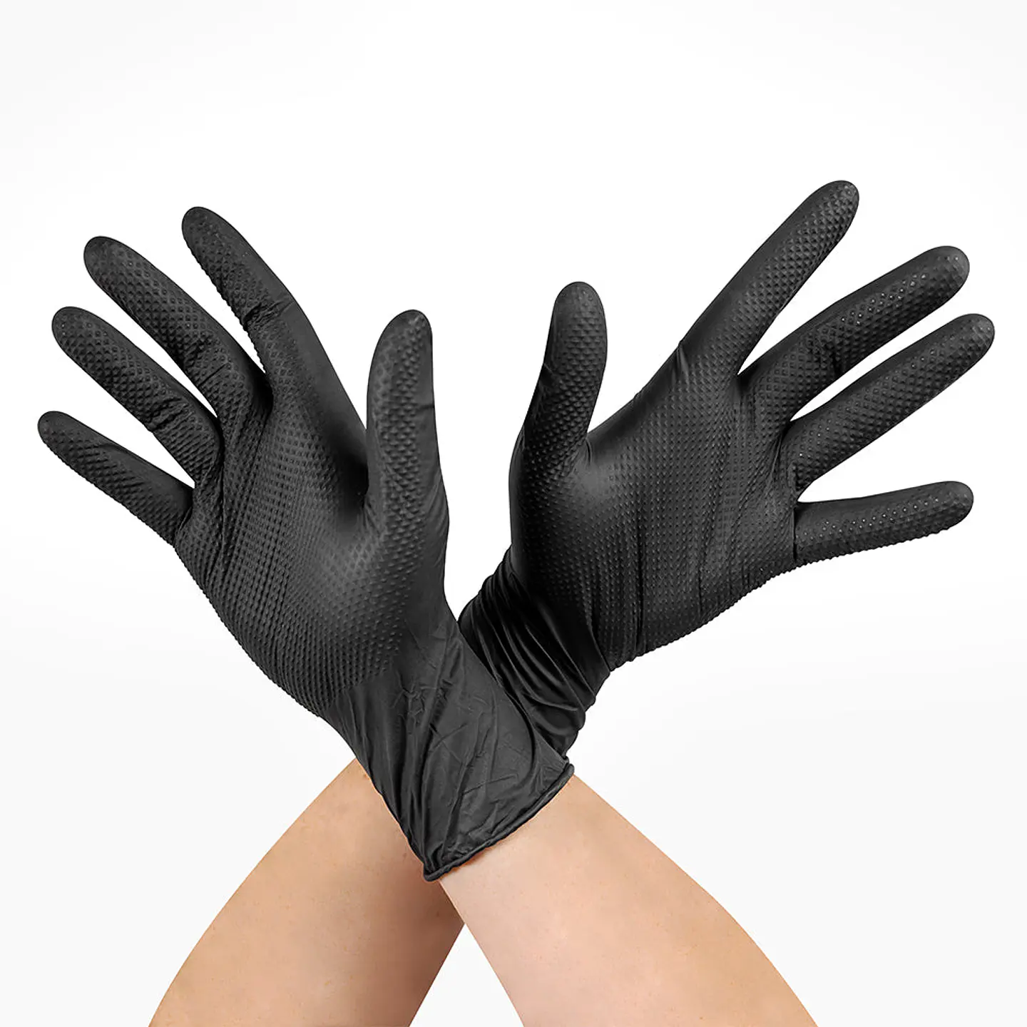 Guantes Raven Nitrilo Texturizado Negro 8 g - Caja 100 5