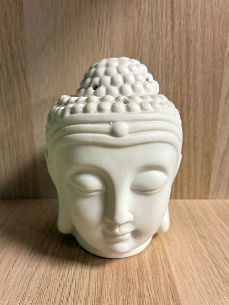 Queimador a Óleo Cabeça de Buda Branco 15 Cm 1