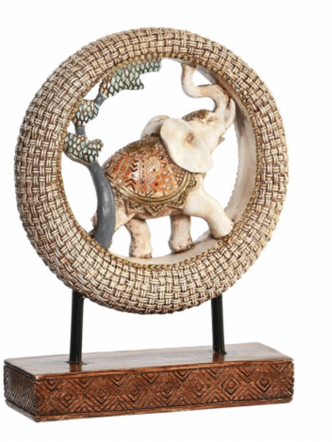 FIGURA RESINA METAL A 19,5X6,3X25,5 ELEFANTE 1