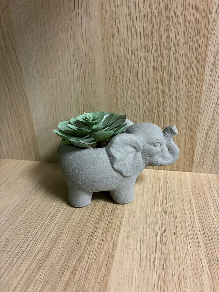 Vaso elefante com planta artificial 10cm 1